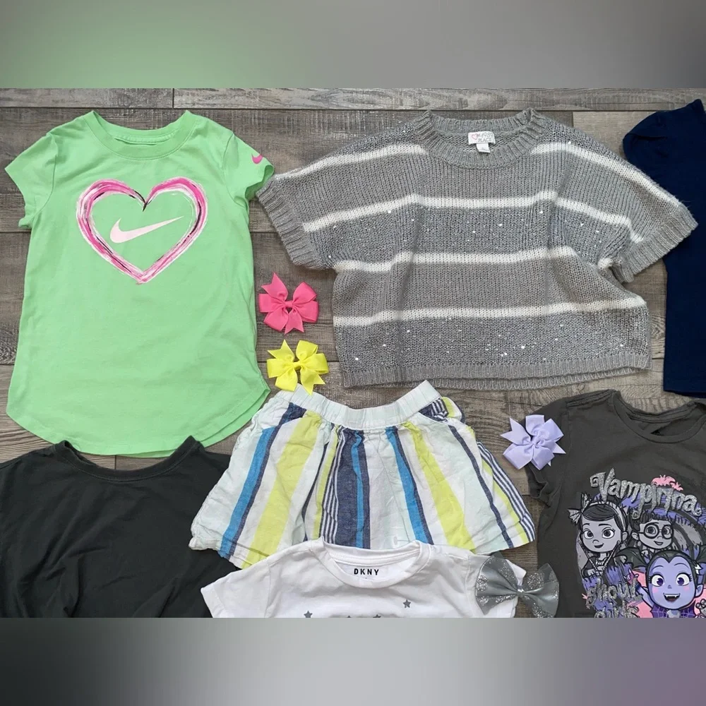 Girl’s Gap Gymboree Nike Shirts Tanks Skirts Shorts Capri Bows Bundle Lot Size 5